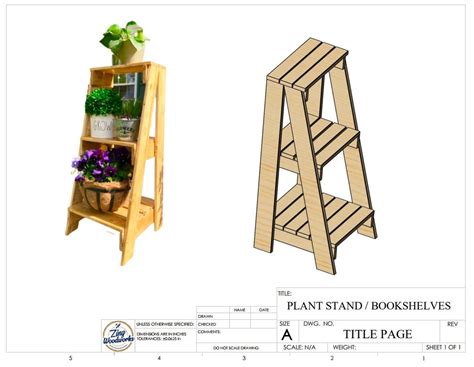 3 Tier Plant Stand Plans Bookshelf Plans Outdoorindoor Etsy