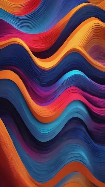 Premium Photo Abstract Colorful Waves 3d Background Generative Ai