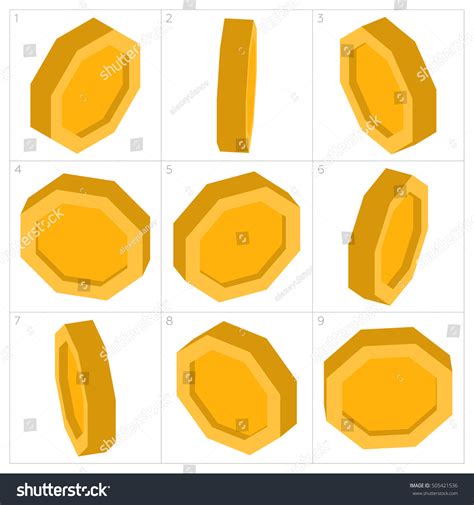 Coin Lowpoly Perspective 3d Animation Sprite Stock Vector (Royalty Free) 505421536 | Shutterstock