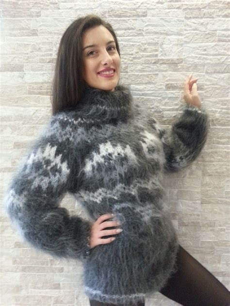 Womans Fuzzy Mohair Sweater With Images Fuzzy Mohair Sweater