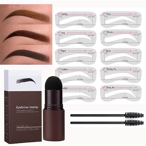 Eyebrow Stamp Stencil Kit One Step Brow Stamp Shaping Kit Waterproof