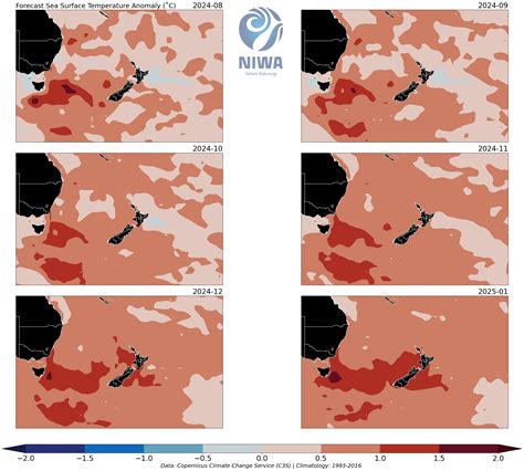 Sea surface temperature forecast - August 2024 - January 2025 | Earth