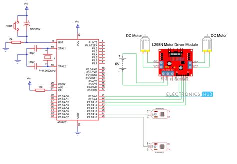 Line Follower Robot With Microcontroller Circuit Diagram Lin