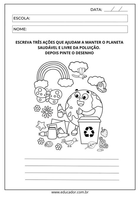 A Arte De Educar Atividades Para Imprimir Meio Ambiente