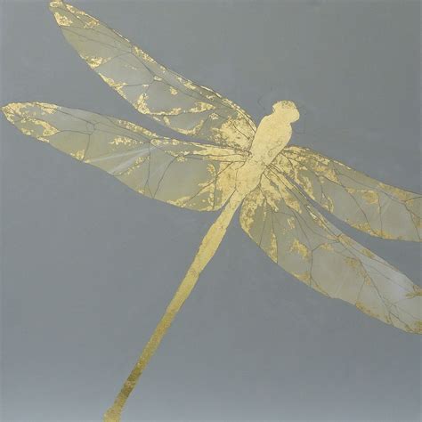 Gilded Golden Dragonfly 92x92cm Oil On Canvas With Gold Leaf £1100