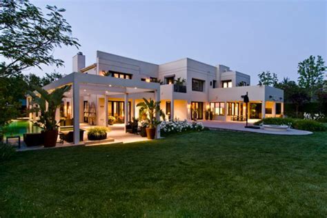 Luxurious Contemporary House Plans, Big Architectural Home with Playing Ground - Viahouse.Com