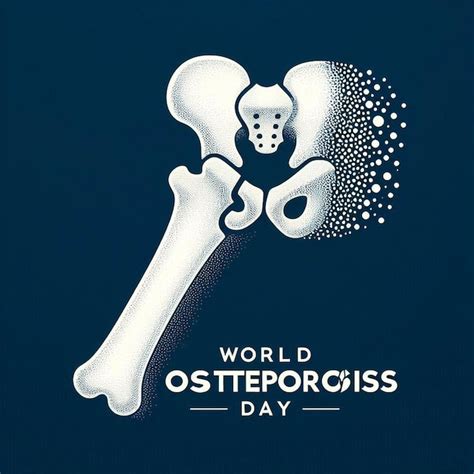 World Osteoporosis Day Awareness Poster Porous Femur Bone Losing Tissue