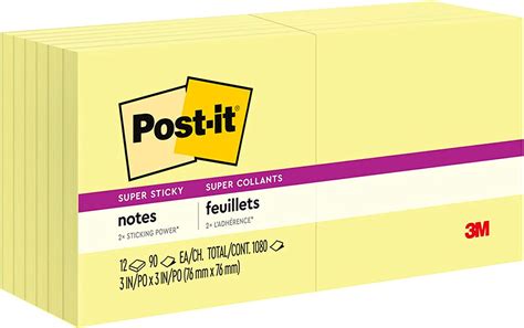 Post It Foglietti Super Sticky Canary Yellow Confezione Da 12