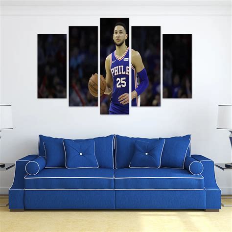 5 paneles lienzo pintura deportes NBA estrella baloncesto decoración de