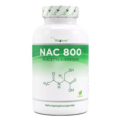 Vit4ever Nac N Acetyl L Cystein 800mg 180 Kapseln Vitalstoff Versand