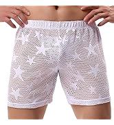 Evankin Men S See Through Shorts Mesh Loose Shorts Lounge Underwear