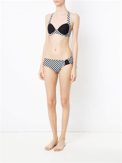 Amir Slama Striped Bikini Set Black FARFETCH UK