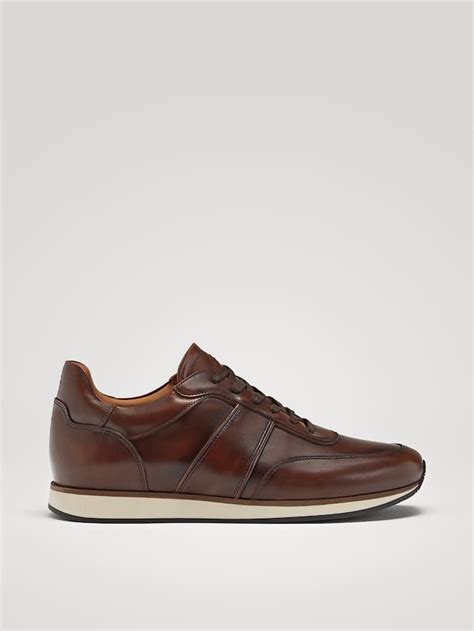 Tan Brushed Leather Trainers Men Massimo Dutti Breathable Leather