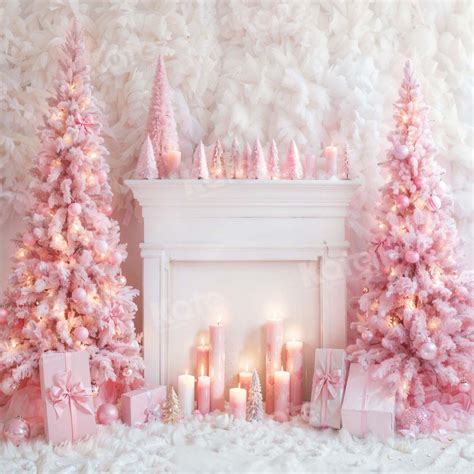 Kate Christmas Pink Fireplace Tree Backdrop Designed By Emetselch