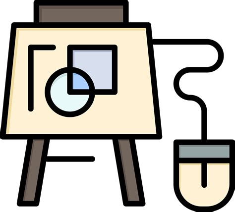 Mouse Online Board Education Flat Color Icon Vector icon banner