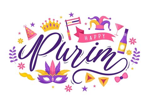 Ilustra O Feliz De Purim M Scaras De Carnaval Feriado Judaico E