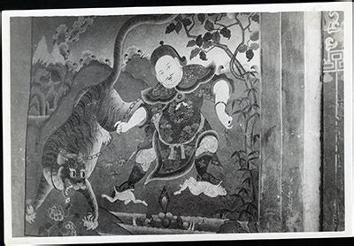 Tibet Culture On Twitter Fresco Of A Mongolian Leading A Tiger In The