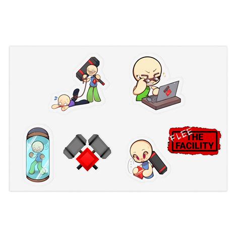 Lootbloc Flee The Facility Emoticon Vinyl Sticker Pack Sheet 1pc