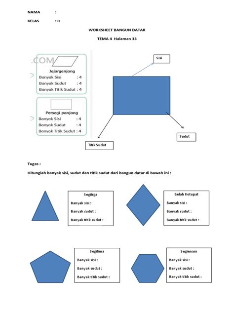 Worksheet Bangun Datar Pdf