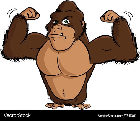 Gorilla Flexing Royalty Free Vector Image Vectorstock