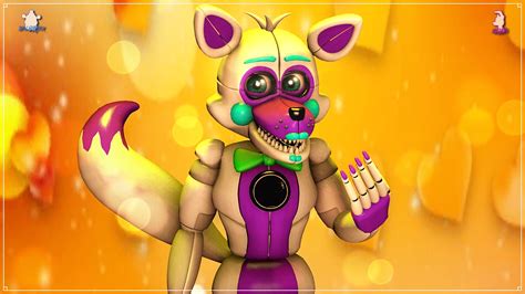 Funtime Foxy Foxzwith Orange Yellow Background By Bftf80sfm On Deviantart