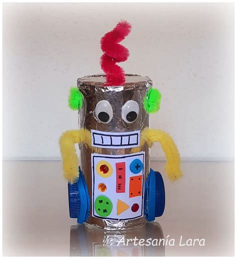 Robot Reciclado Manualidades Infantiles Artesan A Lara