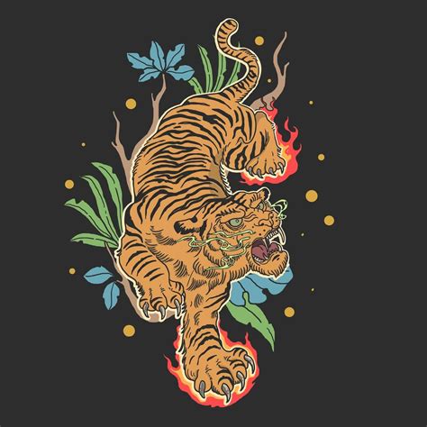 Tiger tattoo design 1221077 Vector Art at Vecteezy