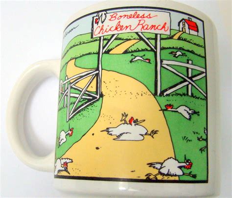 Vintage Far Side Boneless Chicken Ranch Coffee Mug Gary Lawson 1983 1904445087