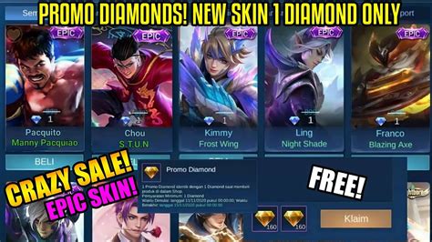 FREE NEW EPIC SKIN BUY FOR 1 DIAMOND ONLY PROMO DIAMONDS PART 3