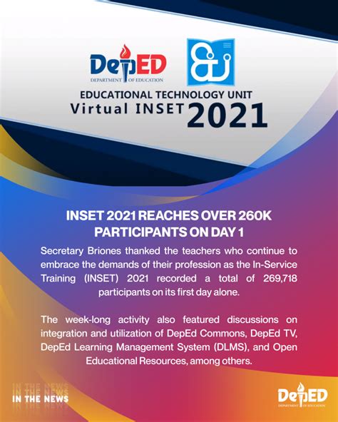 Inset 2021 Reaches Over 260k Participants On Day 1 Department Of