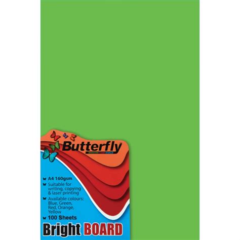 Butterfly Board A Bright Green Gsm Pkt Ultimate Stationery