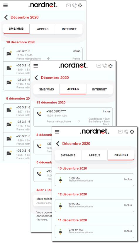 Assistance Nordnet Consulter Votre Consommation Mobile