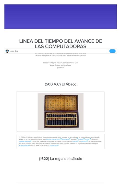 Linea Del Tiempo Del Avance De Las Computadoras Linea Del Tiempo Del