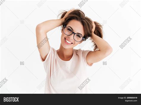 Smiling Brunette Woman Image Photo Free Trial Bigstock