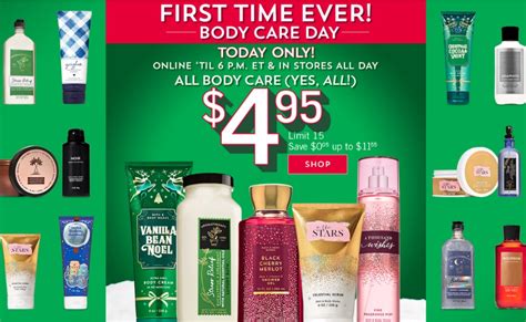 1st Time Ever All Body Care At Bath Body Works 4 95 Each Reg Up To