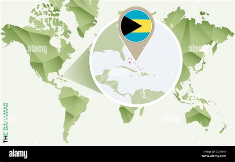 Infographic For The Bahamas Detailed Map Of The Bahamas With Flag