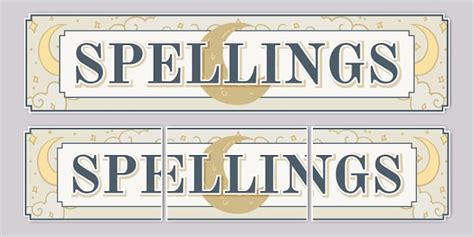 New Celestial Themed Spellings Display Banner Twinkl