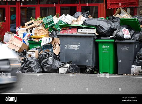 Illustration Picture Shows Full Bins On March 26 2023 In Paris France