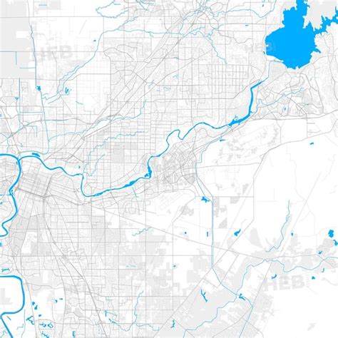 Rich Detailed Vector Map Of Rancho Cordova California Usa