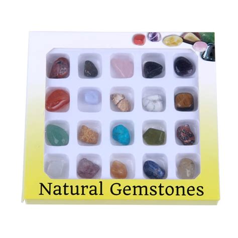 yaye 20pcs/set Natural Crystals Polished Reiki Healing Chakra Tumbled Stones Collection Home ...