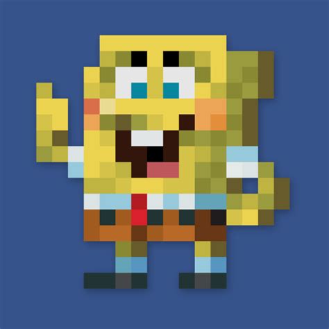 SpongeBob low-res pixelart - Pixelart - T-Shirt | TeePublic