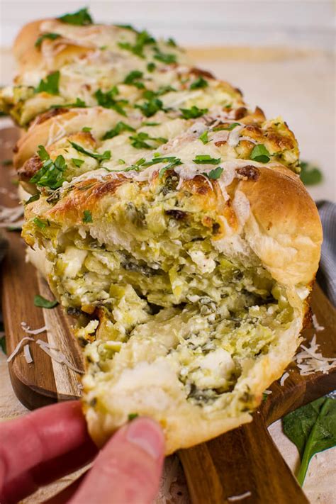 Cheesy Spinach Artichoke Pull Apart Bread Pitchfork Foodie Farms