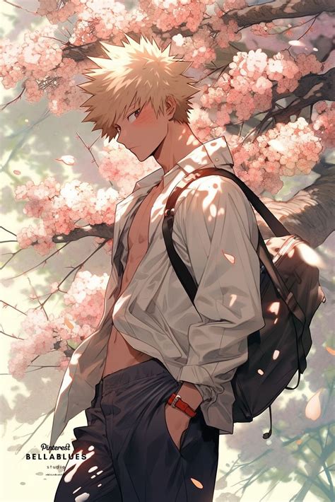 Katsuki Bakugou Under The Sakura T Bakugou Katsuki Fanart Cute Hottest Anime Characters