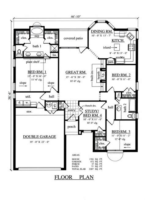 Bedroom Bath House Floor Plans Floorplans Click