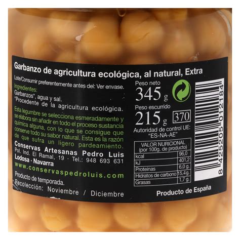 Garbanzo cocido ecológico Pedro Luis 345 g Pedro Luis Carrefour