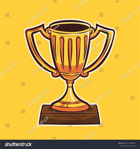 Trophy Art Yellow Background Illustration Stock Vector Royalty Free