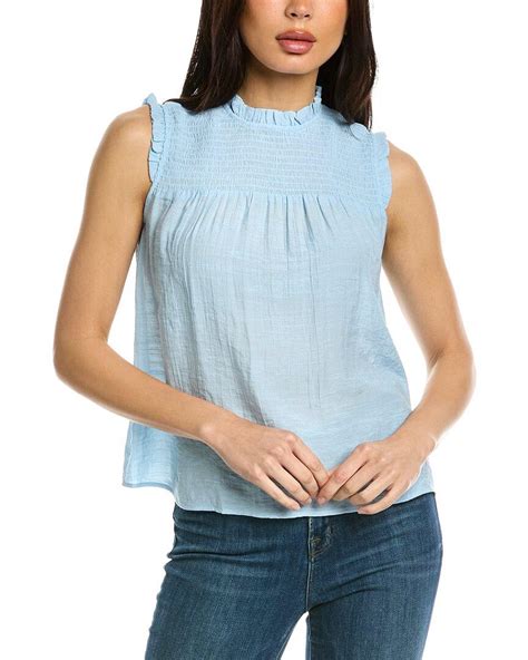 Nanette Lepore Smoked Yoke Top In Blue Lyst