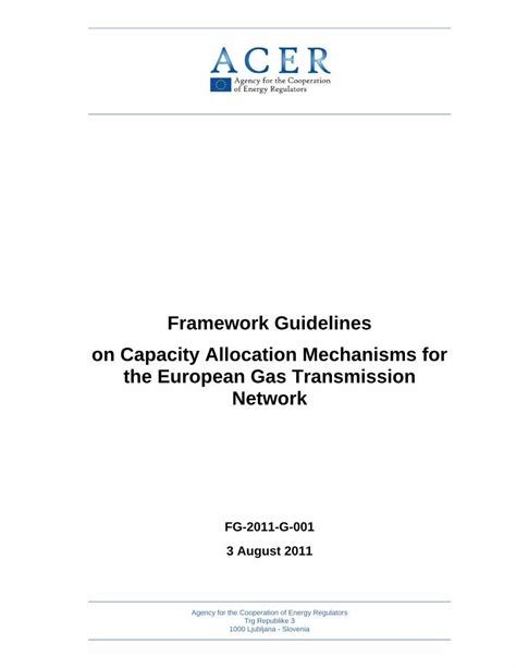 PDF Framework Guidelines On Capacity Allocation Mechanisms PDF