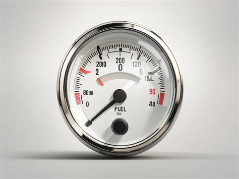 Premium AI Image | Gas Tank Gauge Empty Fuel Meter Isolated on White