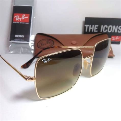 Oculos De Sol Ray Ban Square Rb1971 Marrom Degrade Óculos Feminino